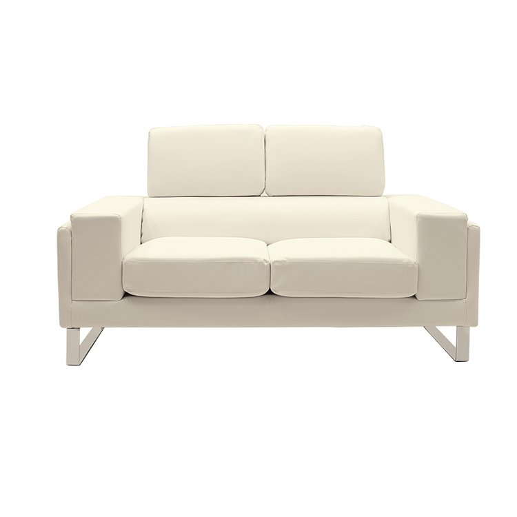 Καναπές Shea pakoworld 2θέσιος PU ivory-inox 158x80x87εκ 074-000011