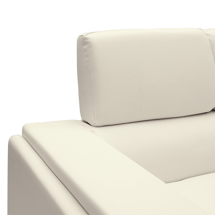 Καναπές Shea pakoworld 2θέσιος PU ivory-inox 158x80x87εκ 074-000011