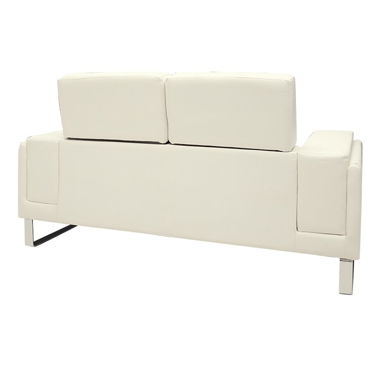 Καναπές Shea pakoworld 2θέσιος PU ivory-inox 158x80x87εκ 074-000011