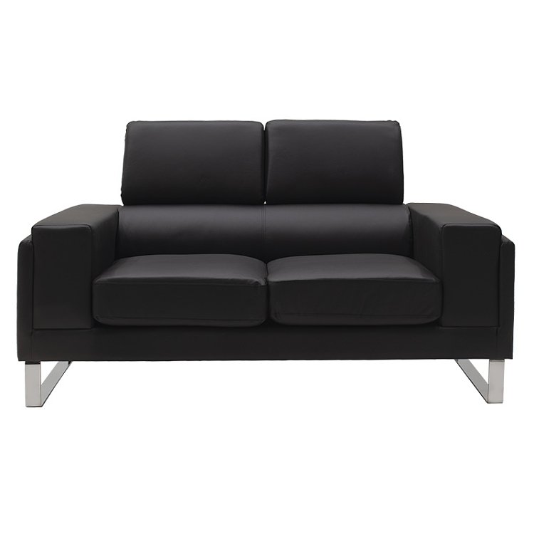 Καναπές Shea pakoworld 2θέσιος pu μαύρο-inox 158x80x87εκ 074-000012