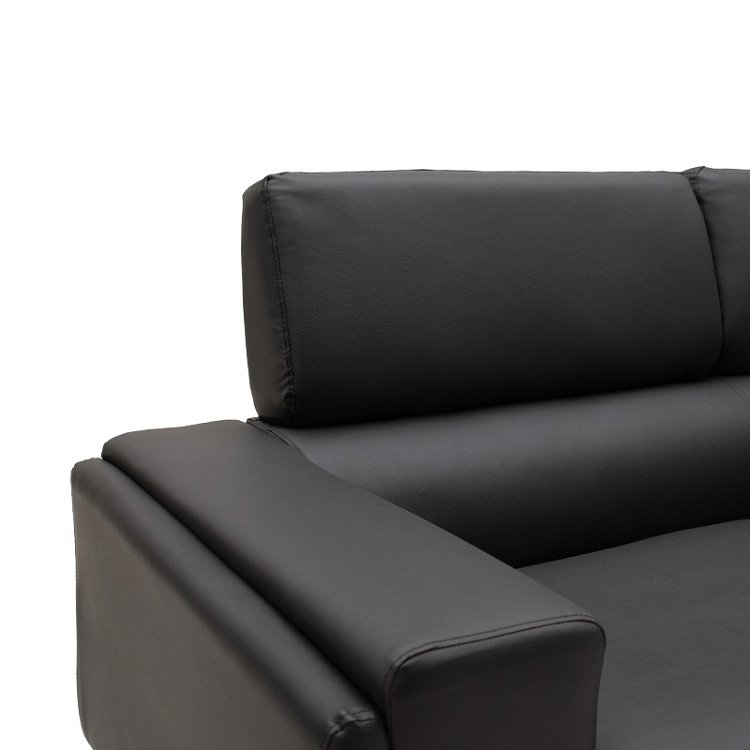 Καναπές Shea pakoworld 2θέσιος pu μαύρο-inox 158x80x87εκ 074-000012