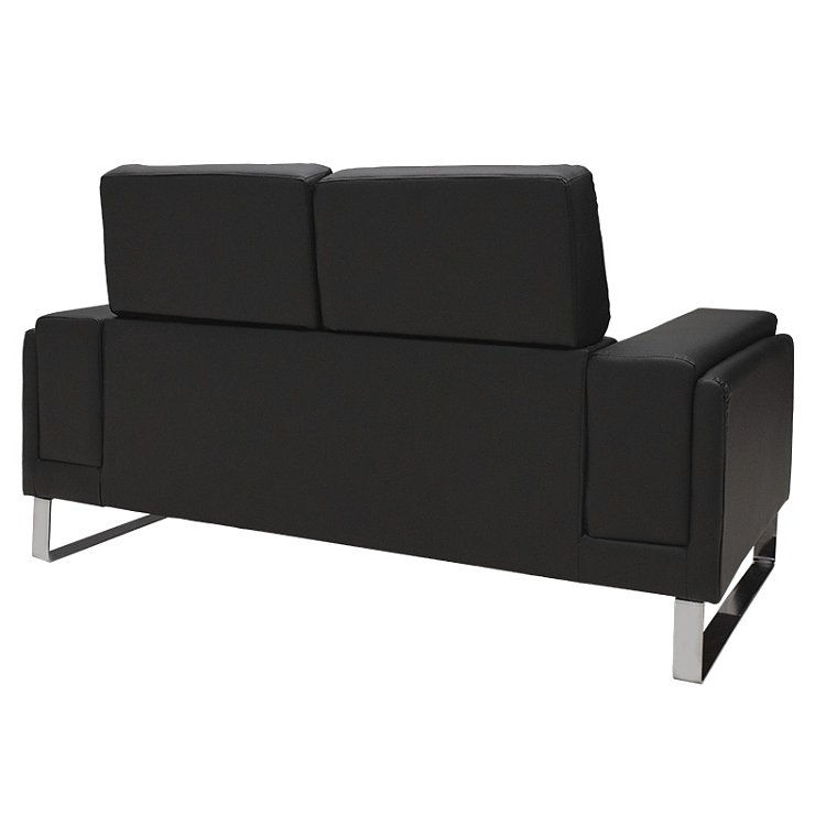 Καναπές Shea pakoworld 2θέσιος pu μαύρο-inox 158x80x87εκ 074-000012