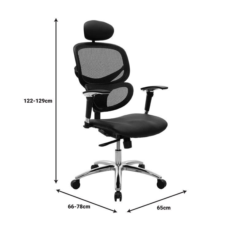 Καρέκλα γραφείου διευθυντή Freedom pakoworld Premium Quality μαύρο pu-mesh 076-000008