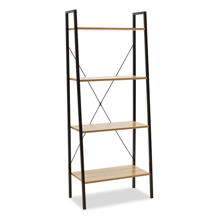 Βιβλιοθήκη- Ραφιέρα Ramon pakoworld φυσικό-μαύρο 60x23x145,5εκ 085-000001