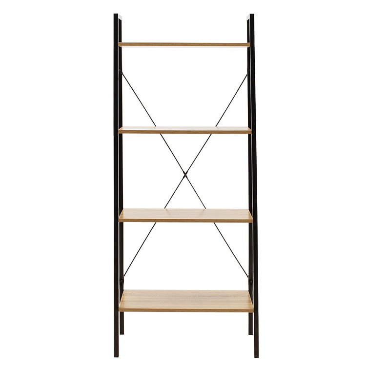 Βιβλιοθήκη- Ραφιέρα Ramon pakoworld φυσικό-μαύρο 60x23x145,5εκ 085-000001