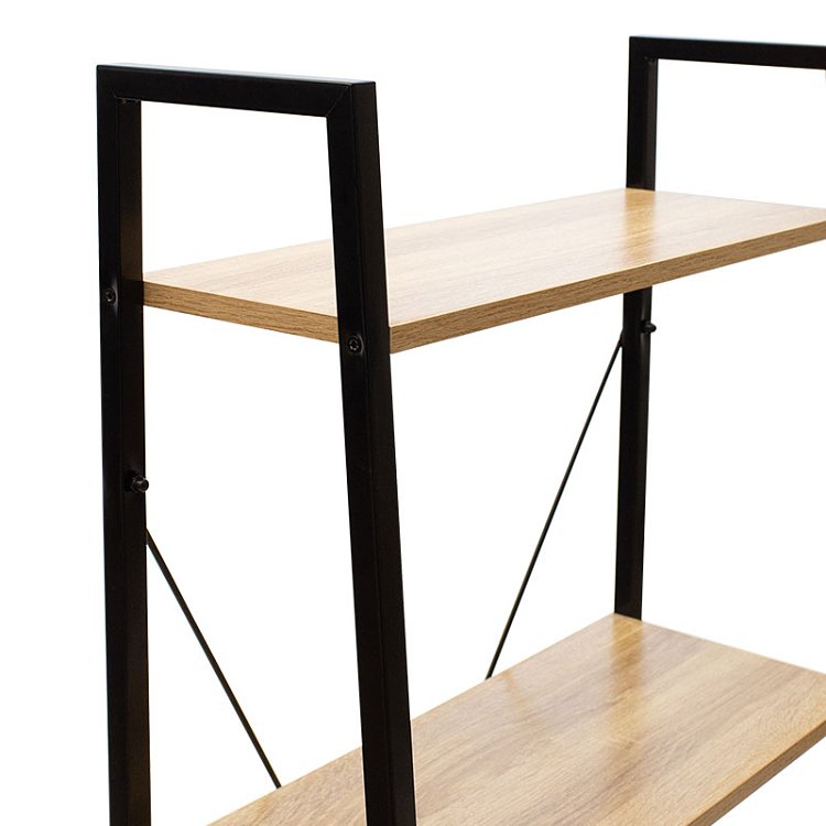 Βιβλιοθήκη- Ραφιέρα Ramon pakoworld φυσικό-μαύρο 60x23x145,5εκ 085-000001