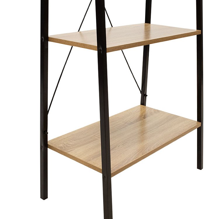 Βιβλιοθήκη- Ραφιέρα Ramon pakoworld φυσικό-μαύρο 60x23x145,5εκ 085-000001