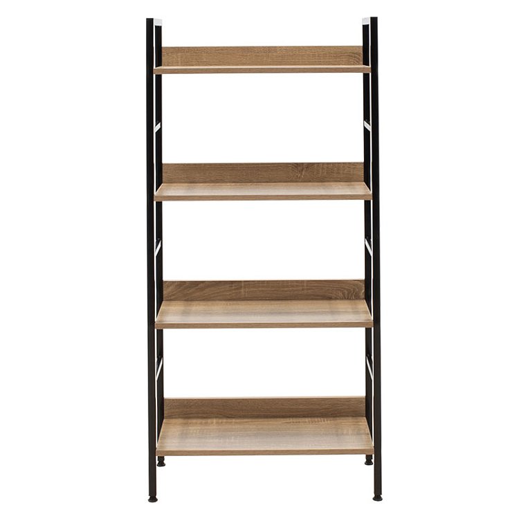 Βιβλιοθήκη- Ραφιέρα Ramon pakoworld φυσικό-μαύρο 60x28x125,5εκ 085-000002