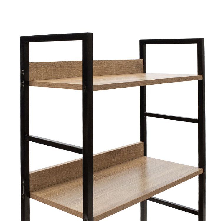 Βιβλιοθήκη- Ραφιέρα Ramon pakoworld φυσικό-μαύρο 60x28x125,5εκ 085-000002
