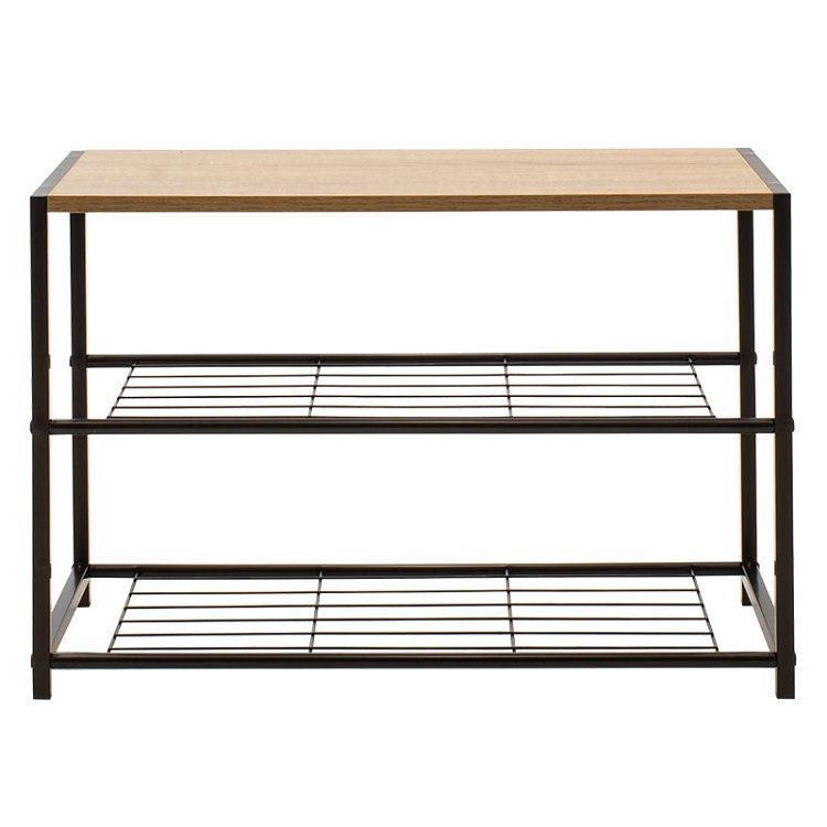 Παπουτσοθήκη Ramon pakoworld 6 ζευγών φυσικό-μαύρο 63x30x43εκ 085-000010