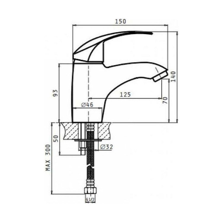 Μπαταρία Νιπτήρα Sistina Χρωμέ Ecoline 090917901