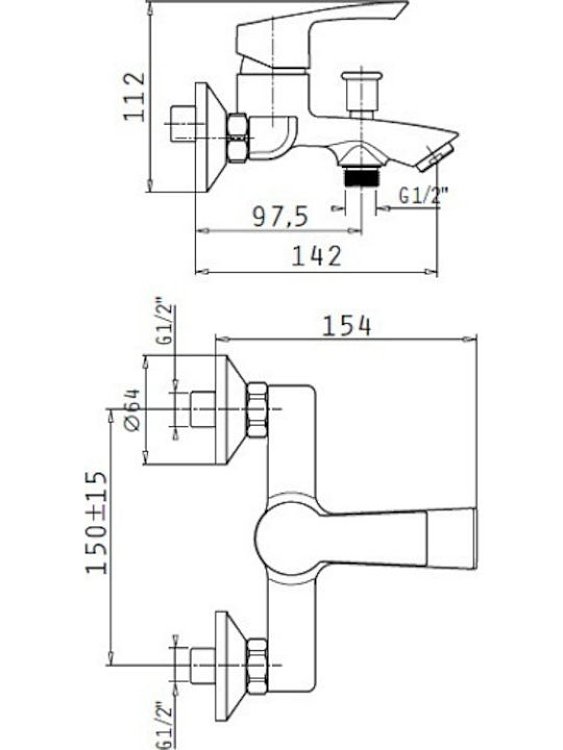 Μπαταρία Λουτρού Delicato Plus Χρωμέ 090925301