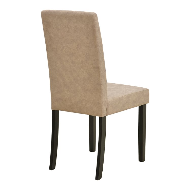 Καρέκλα Zeben pakoworld μπεζ ύφασμα με πόδι μαύρο rubberwood 43,5x55,5x93,5εκ 2τμχ 091-000029