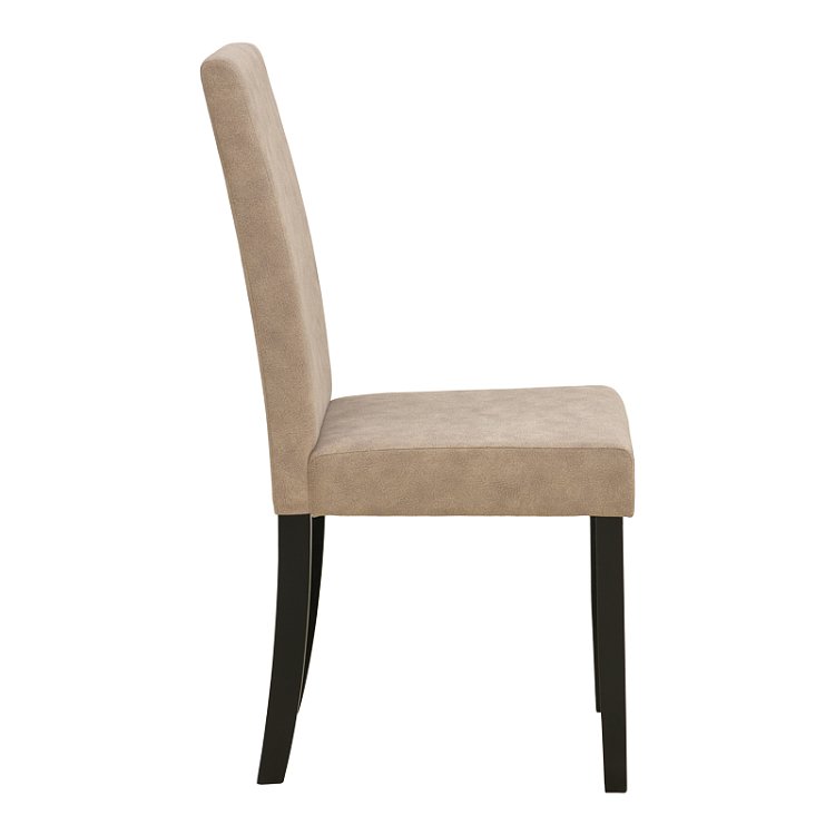Καρέκλα Zeben pakoworld μπεζ ύφασμα με πόδι μαύρο rubberwood 43,5x55,5x93,5εκ 2τμχ 091-000029