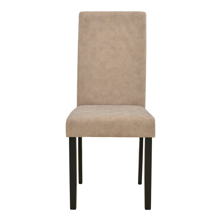 Καρέκλα Zeben pakoworld μπεζ ύφασμα με πόδι μαύρο rubberwood 43,5x55,5x93,5εκ 2τμχ 091-000029