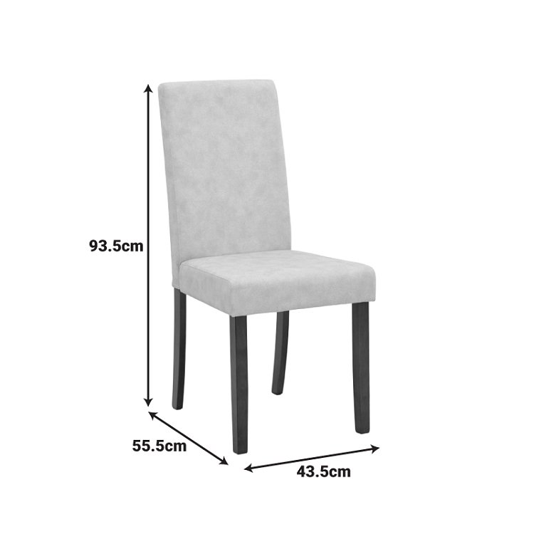 Καρέκλα Zeben pakoworld μπεζ ύφασμα με πόδι μαύρο rubberwood 43,5x55,5x93,5εκ 2τμχ 091-000029