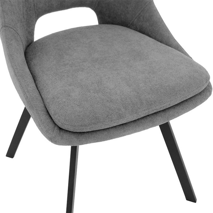 Καρέκλα Initiate pakoworld γκρι ύφασμα-πόδι μαύρο μέταλλο 48x57x85εκ 2τμχ 093-000027