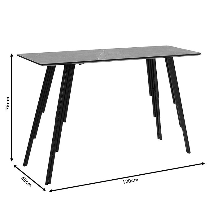 Κονσόλα Lifo pakoworld MDF ανθρακί cement-μαύρο 120x40x75εκ 096-000028