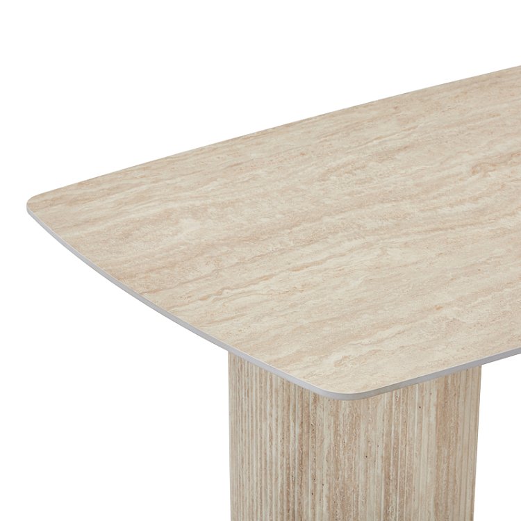 Τραπέζι Loosir pakoworld mdf-sandstone σε όψη τραβερτίνας 180x90x74εκ 096-000054