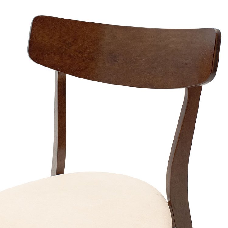 Καρέκλα Toto pakoworld μπεζ ύφασμα-rubberwood καρυδί πόδι 2τμχ 097-000011