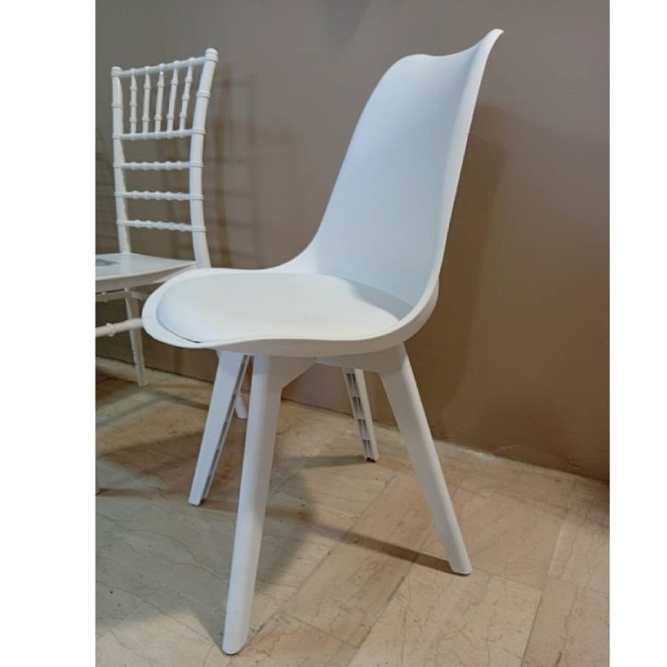 Καρέκλα Gaston I pakoworld PP-PU σε λευκή απόχρωση 48.5x53.5x81.5εκ 271-000037 101-500-94258