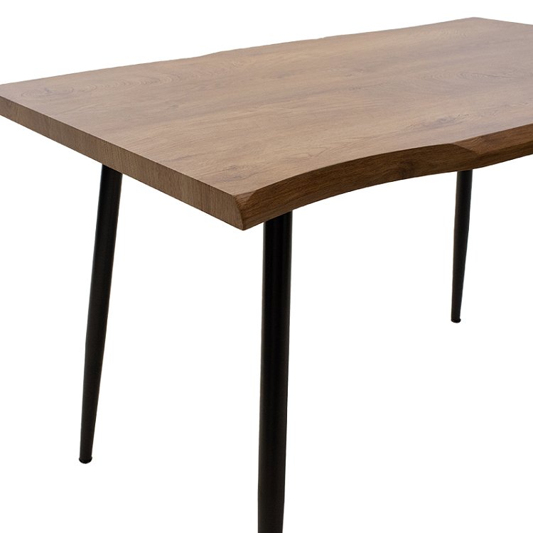 Τραπέζι Neve pakoworld MDF καρυδί-πόδι μεταλλικό μαύρο 120x80x75εκ 101-000024