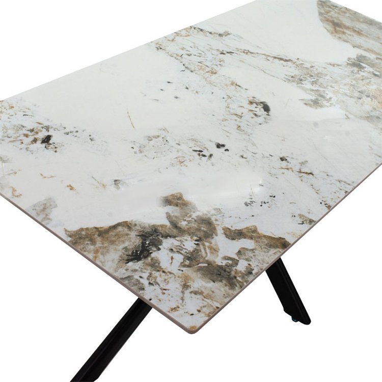 Τραπέζι Bethan pakoworld sintered stone λευκό μαρμάρου-μαύρο 180x90x75εκ 101-000067