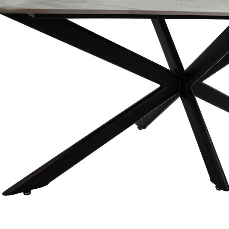 Τραπέζι Bethan pakoworld sintered stone λευκό μαρμάρου-μαύρο 180x90x75εκ 101-000067