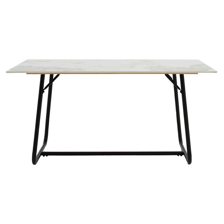 Τραπέζι Revello pakoworld sintered stone λευκό μαρμάρου-μαύρο 150x90x75εκ 101-000074