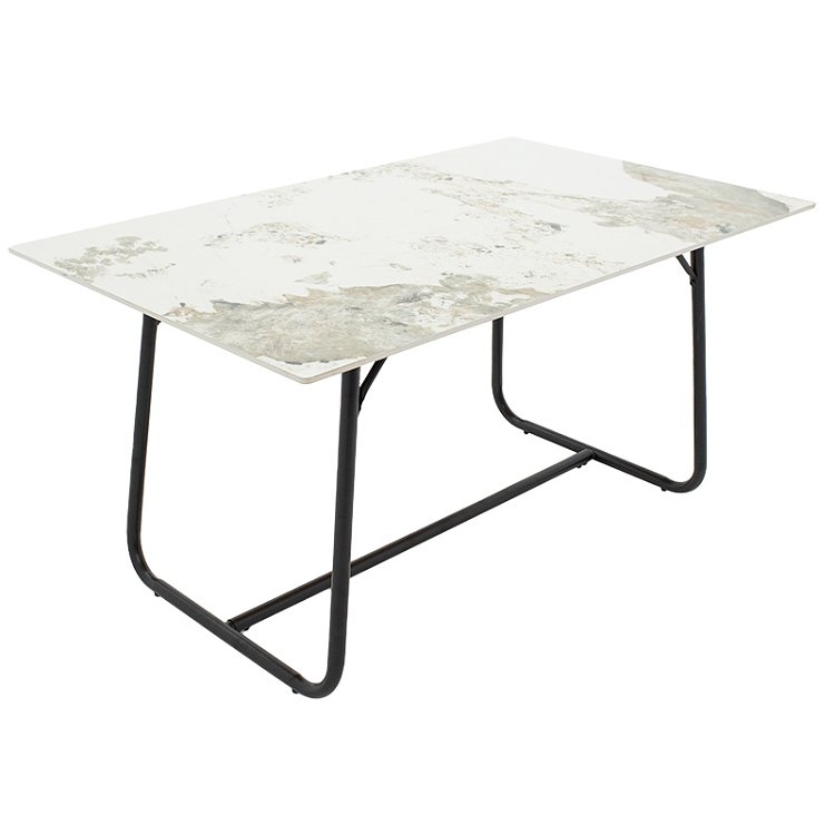Τραπέζι Revello pakoworld sintered stone λευκό μαρμάρου-μαύρο 150x90x75εκ 101-000074