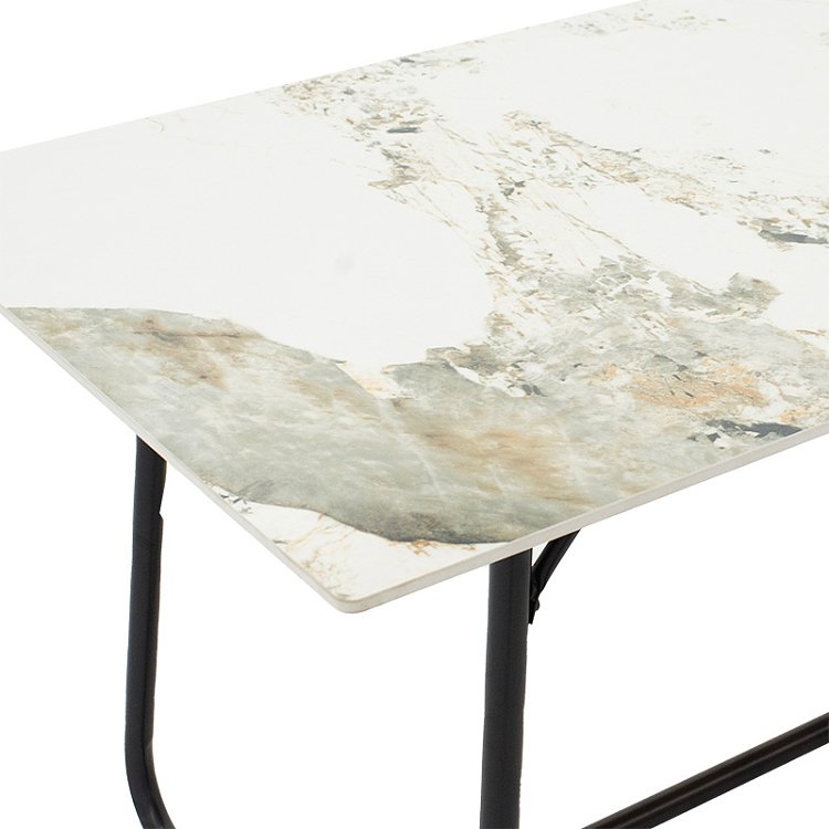 Τραπέζι Revello pakoworld sintered stone λευκό μαρμάρου-μαύρο 150x90x75εκ 101-000074
