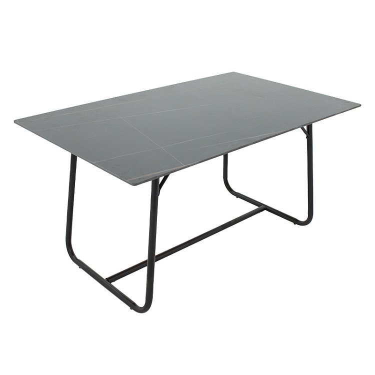 Τραπέζι Revello pakoworld sintered stone μαύρο μαρμάρου-μαύρο 150x90x75εκ 101-000075