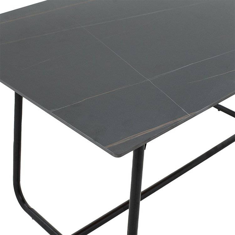 Τραπέζι Revello pakoworld sintered stone μαύρο μαρμάρου-μαύρο 150x90x75εκ 101-000075