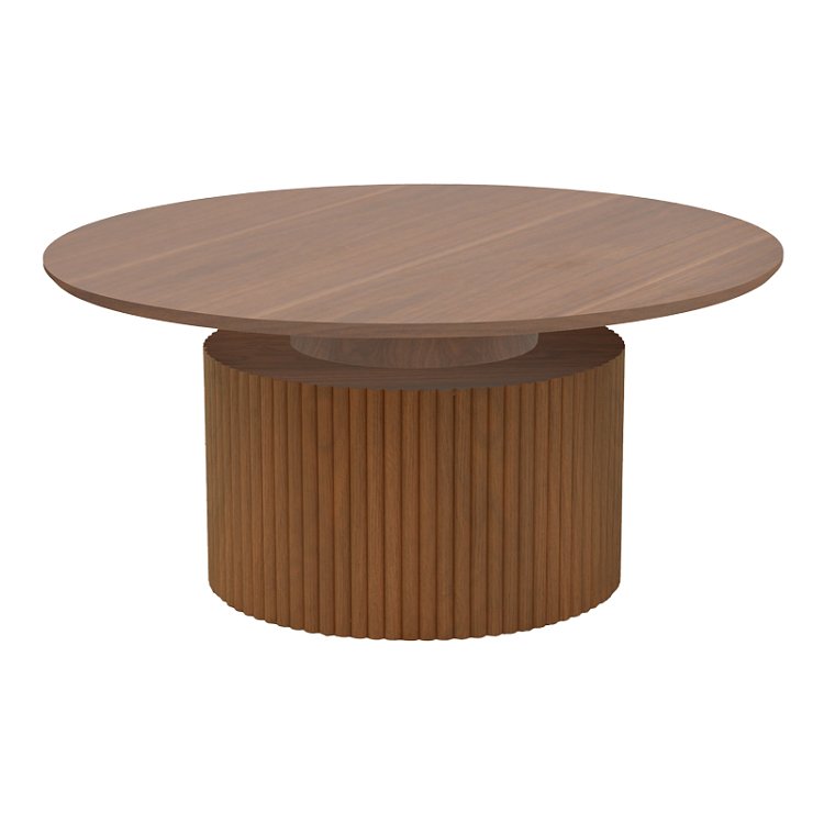 Τραπέζι σαλονιού Opols pakoworld mdf καρυδί Φ90x42εκ 101-000129