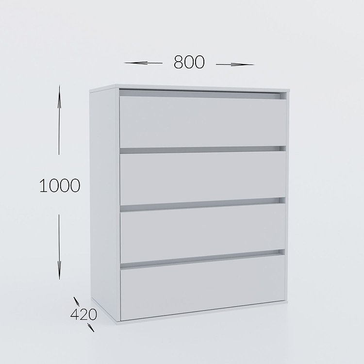 Συρταριέρα Idea Λευκό 80x42x100cm GR-IDEACHEST80100