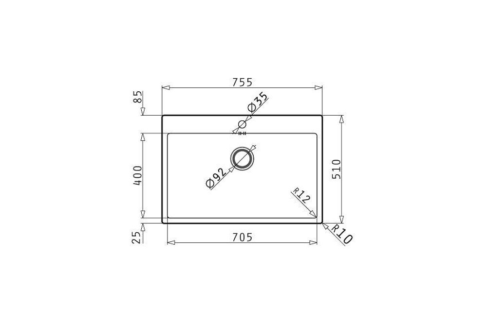 Νεροχύτης Istros Fm (75.5x51) 1B 101041801