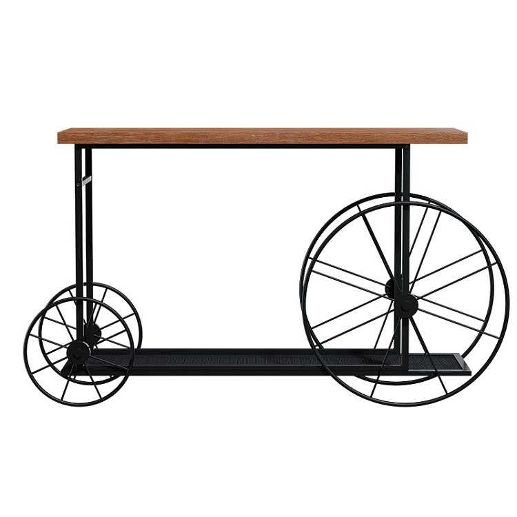 Κονσόλα Bike pakoworld χρώμα μαύρο-καρυδί 148x28x85εκ 120-000051