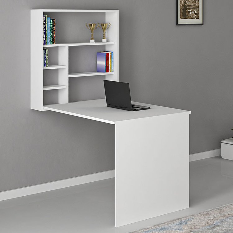 Γραφείο τοίχου ανοιγόμενο Ravin pakoworld λευκό 63x90x154εκ 120-000084