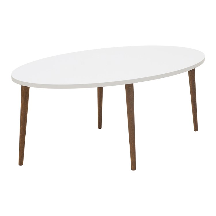 Τραπέζι σαλονιού Barton pakoworld λευκό-καφέ 90x45x40εκ 120-000136
