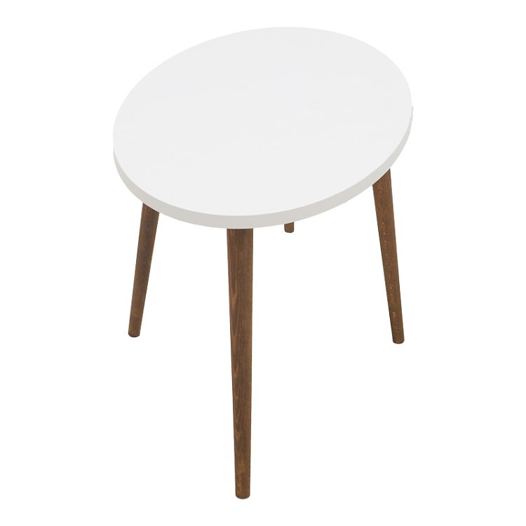 Τραπέζι σαλονιού Barton pakoworld λευκό-καφέ 90x45x40εκ 120-000136
