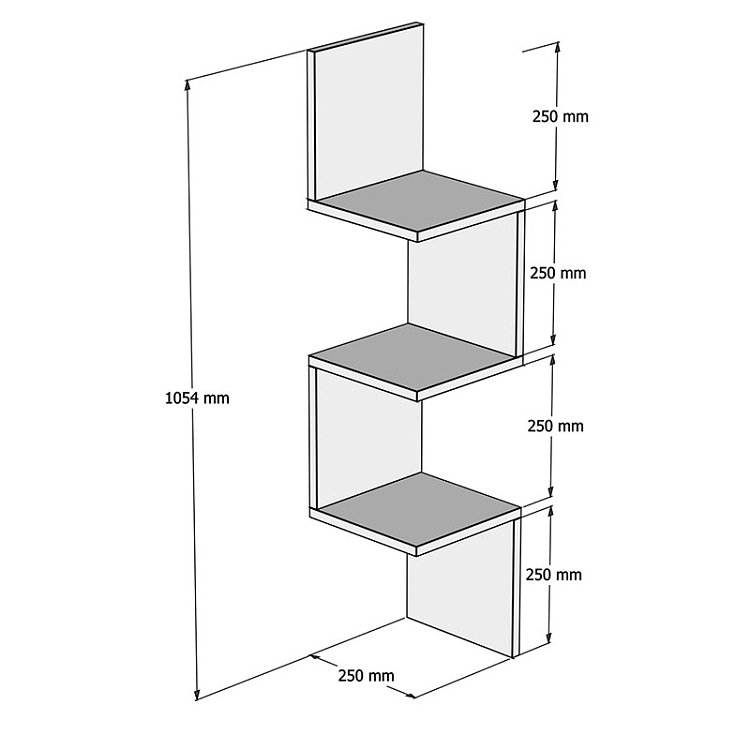 Ραφιέρα γωνιακή τοίχου Insta pakoworld λευκό 25x25x105,5εκ 120-000171