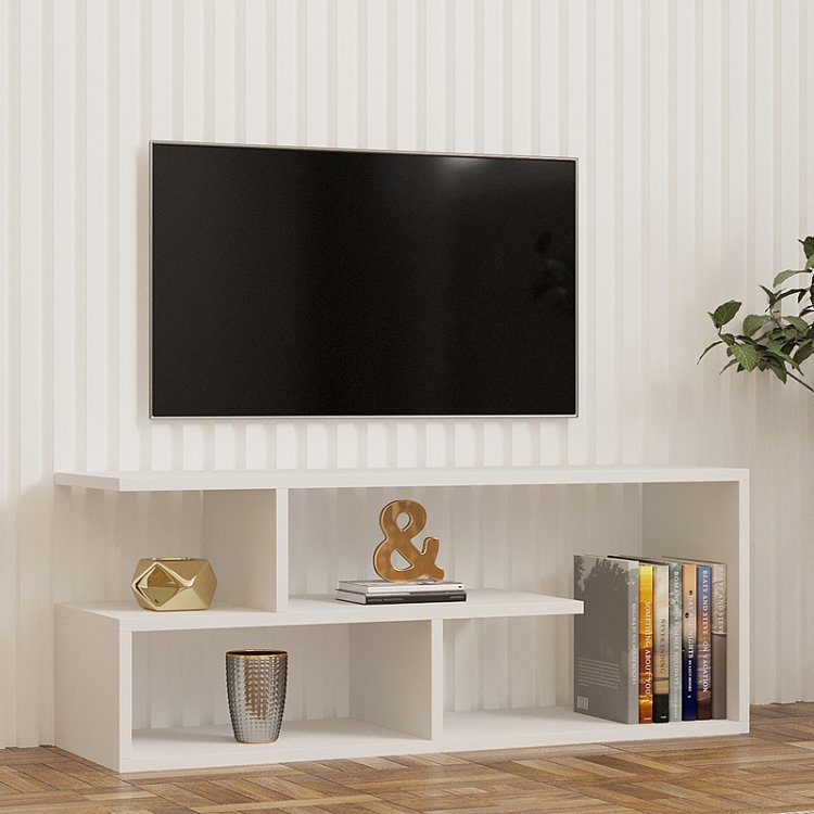 Έπιπλο τηλεόρασης Waldo pakoworld λευκό μελαμίνης 100x29,5x40εκ 120-000172