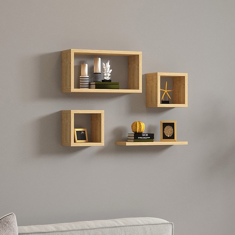 Ραφιέρα Babine pakoworld μελαμίνη σε oak απόχρωση 84x15x44εκ 120-000450