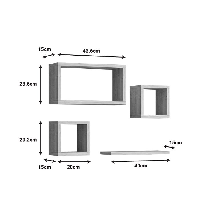 Ραφιέρα Babine pakoworld μελαμίνη σε oak απόχρωση 84x15x44εκ 120-000450