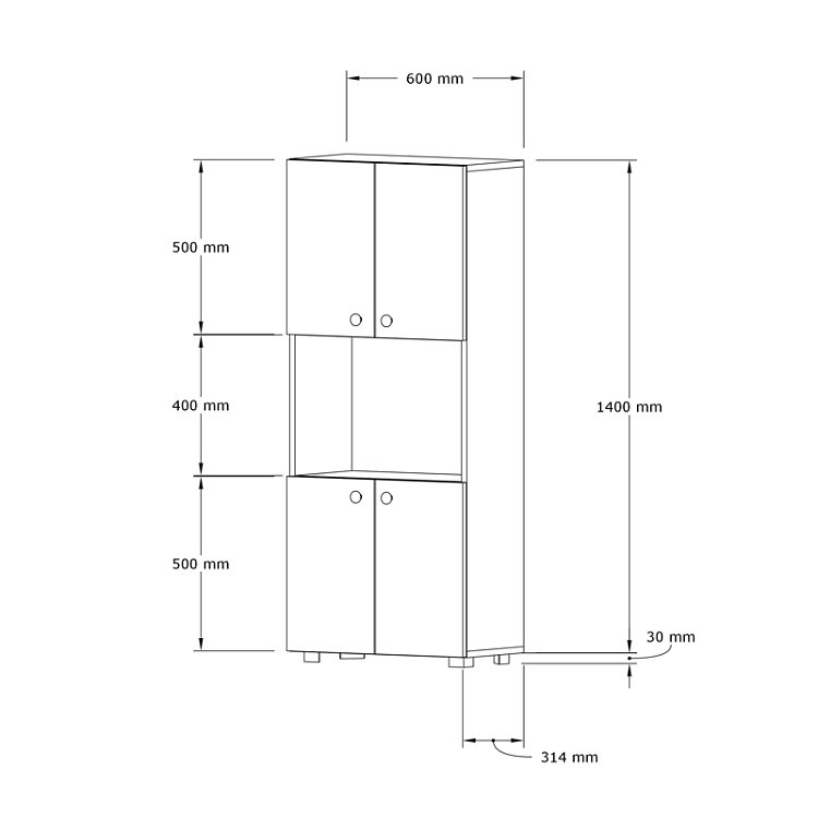 Στήλη Guzel pakoworld σε sonoma απόχρωση 60x31.4x140εκ 120-000479
