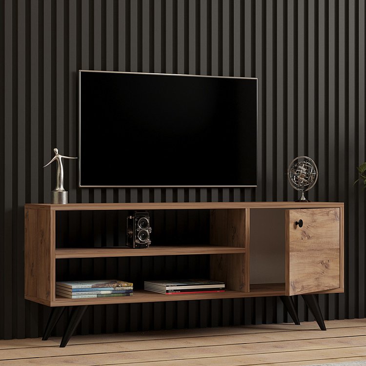 Έπιπλο τηλεόρασης Wison pakoworld σε sonoma απόχρωση 120x29x50εκ 120-000541