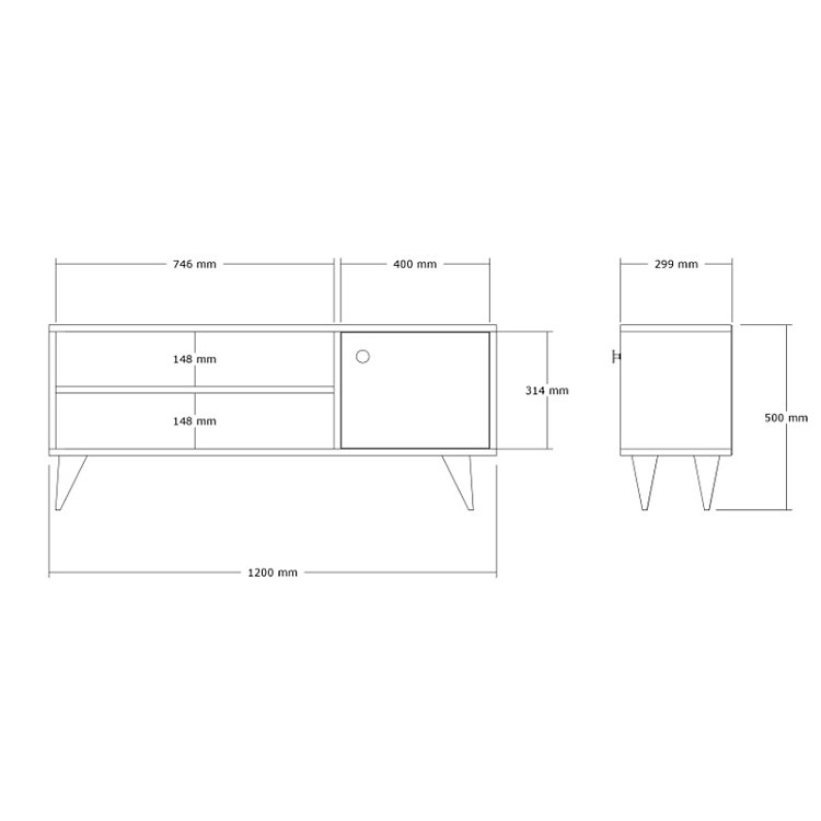 Έπιπλο τηλεόρασης Wison pakoworld σε sonoma απόχρωση 120x29x50εκ 120-000541
