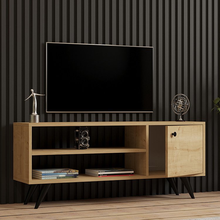 Έπιπλο τηλεόρασης Wison pakoworld σε oak απόχρωση 120x29x50εκ 120-000542