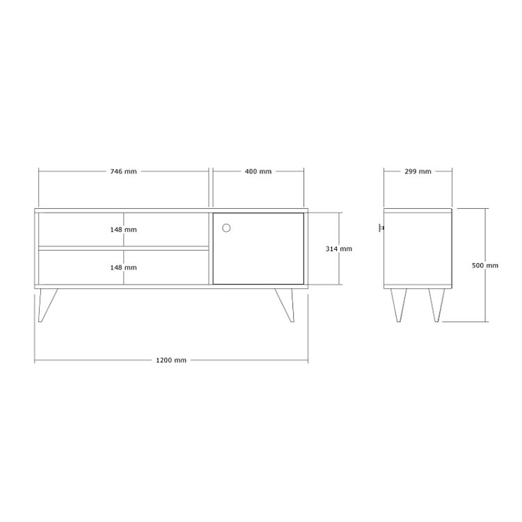 Έπιπλο τηλεόρασης Wison pakoworld σε oak απόχρωση 120x29x50εκ 120-000542
