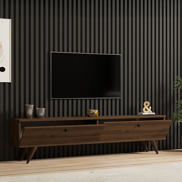 Έπιπλο τηλεόρασης Jate pakoworld σε καρυδί απόχρωση 160x25x40εκ 120-000549